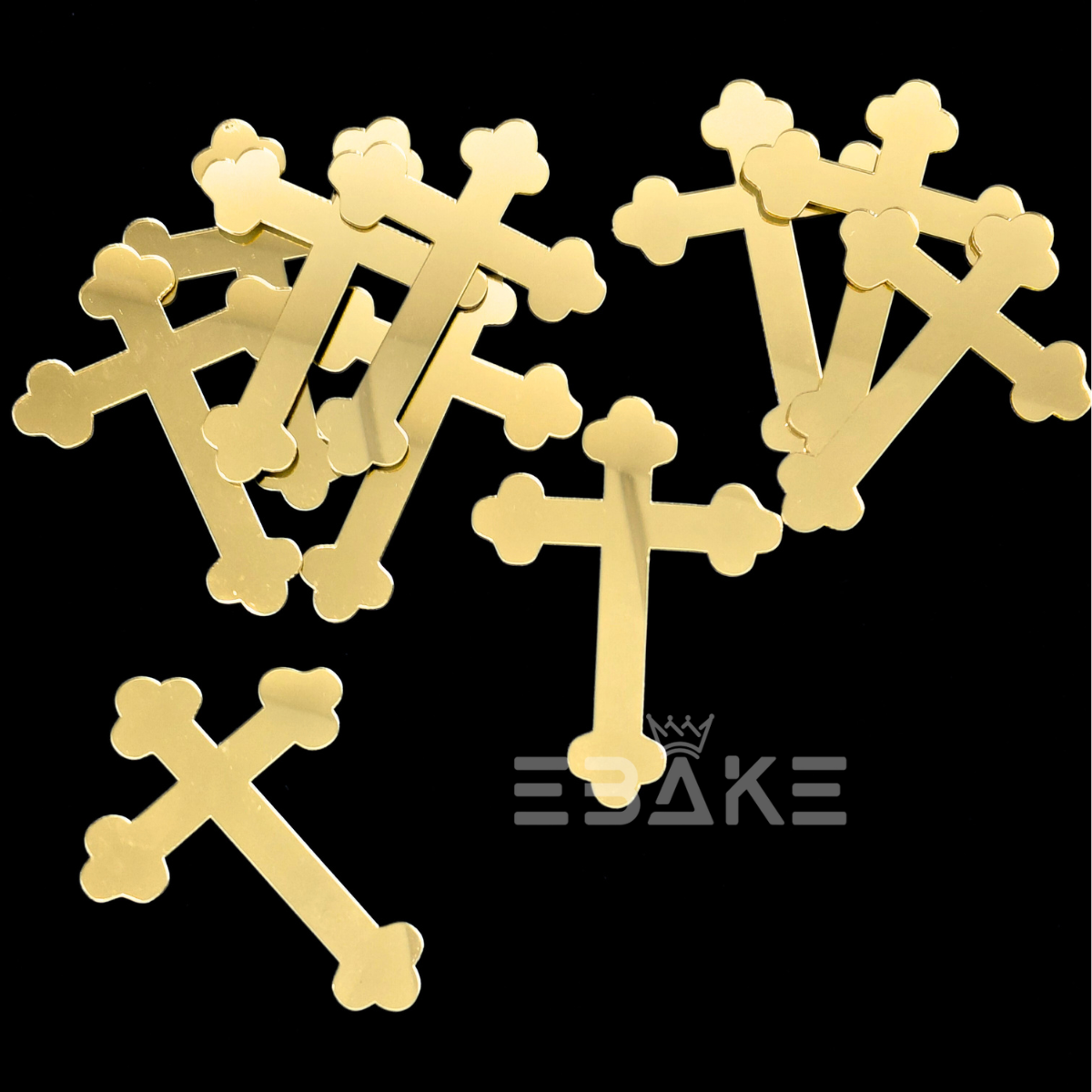 Cross Cake Topper for Baptism, First Holy Communion 3" (10 Pieces Set)
