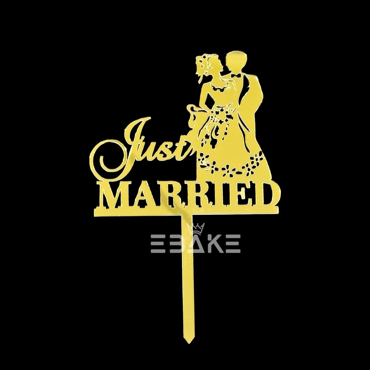 Just Married Cake Topper 4 Inch