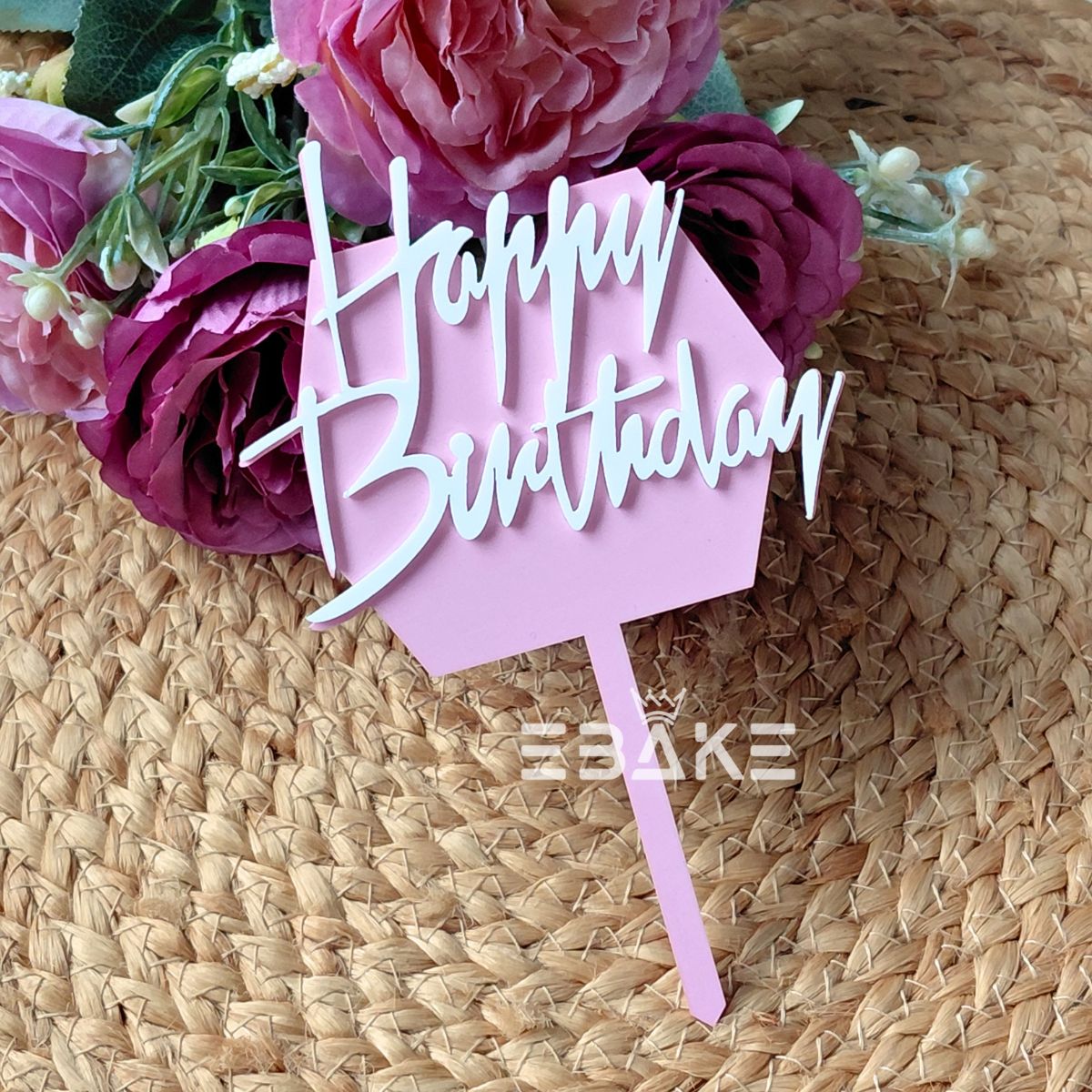 Happy Birthday Double Color Cake Topper