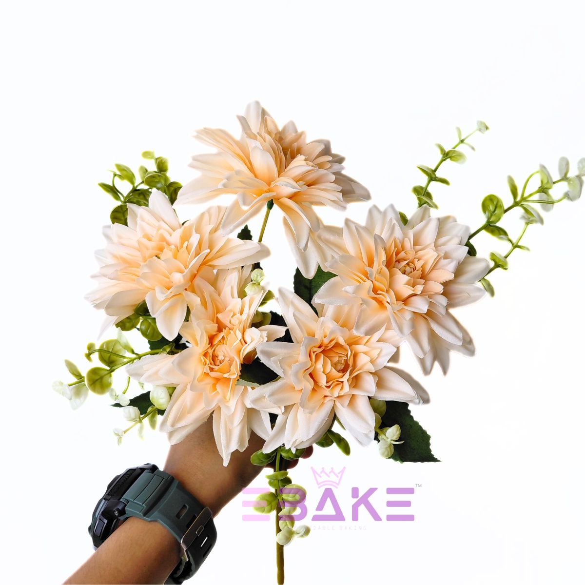 A1801 Peach Dahlia Bunch With Fillers