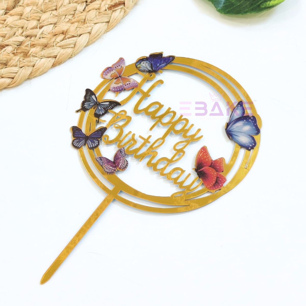 Happy Birthday Graphic Acrylic Cake Topper