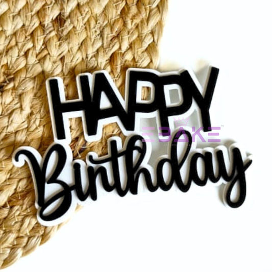 Double Colour Happy Birthday Cutout/Charm