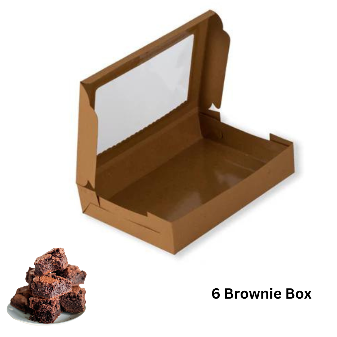 6 Piece Brownie Box Inside Coated (400 GSM)