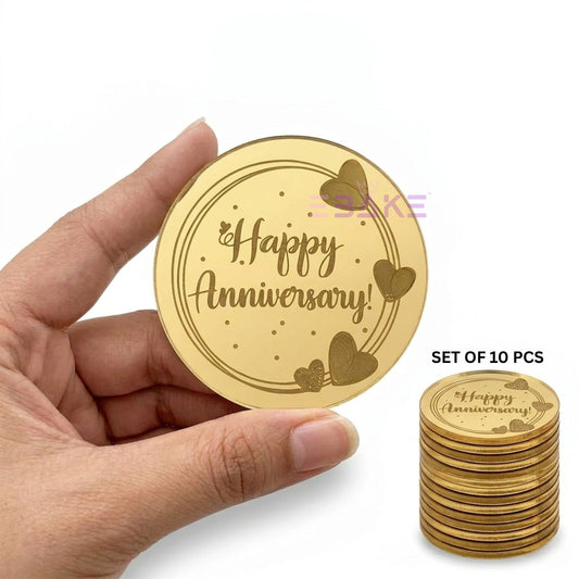 Happy Anniversary Coin Topper 2" (Set of 10)