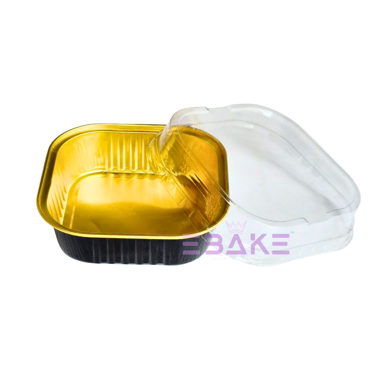 Aluminium  Foil Square Baking Cup With Lid (Black)