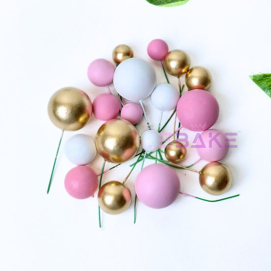 Pink Mix Faux Balls- Set Of 20 Pieces