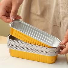Gold Aluminium  Foil Mini Loaf Pans With Lids