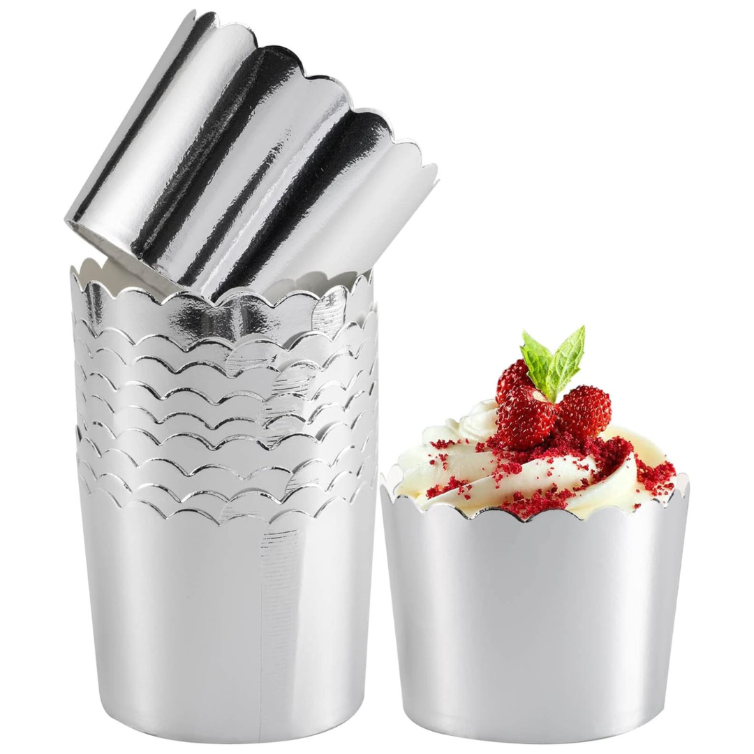 Paper Muffin Cup (Silver) - Set Of 50 Pieces