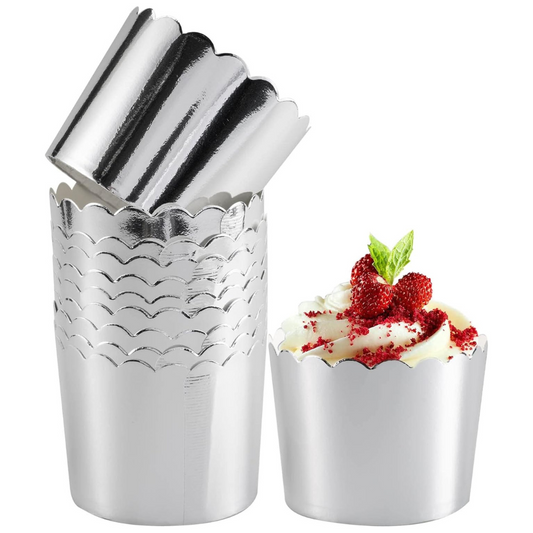 Paper Muffin Cup (Silver) - Set Of 50 Pieces