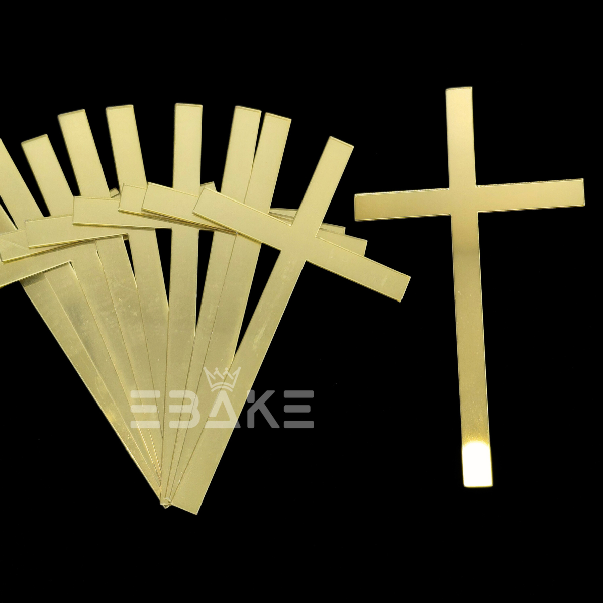 5" Cross Cake Topper for Baptism, First Holy Communion (10 Pieces Set)