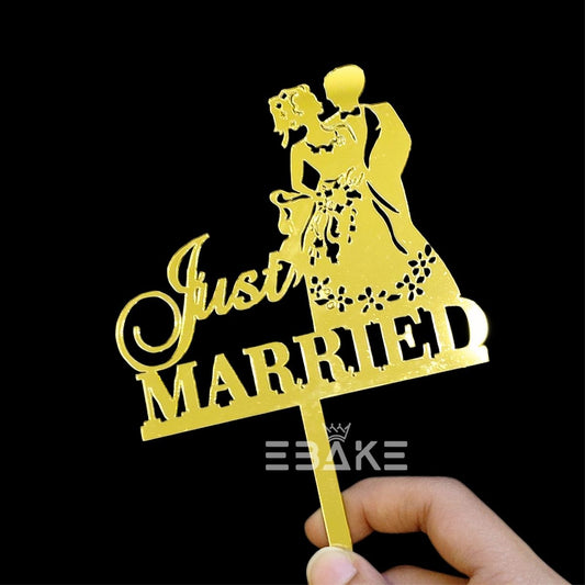 Just Married Cake Topper 4 Inch