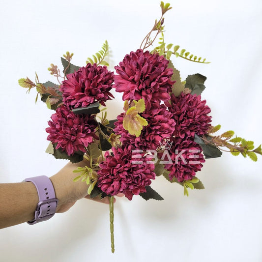 A1368 Maroon Dahlia Bunch With Fillers