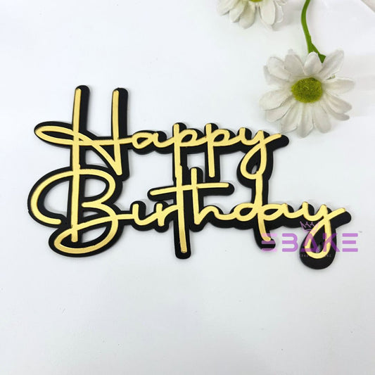 Double Colour Happy Birthday Cutout/Charm