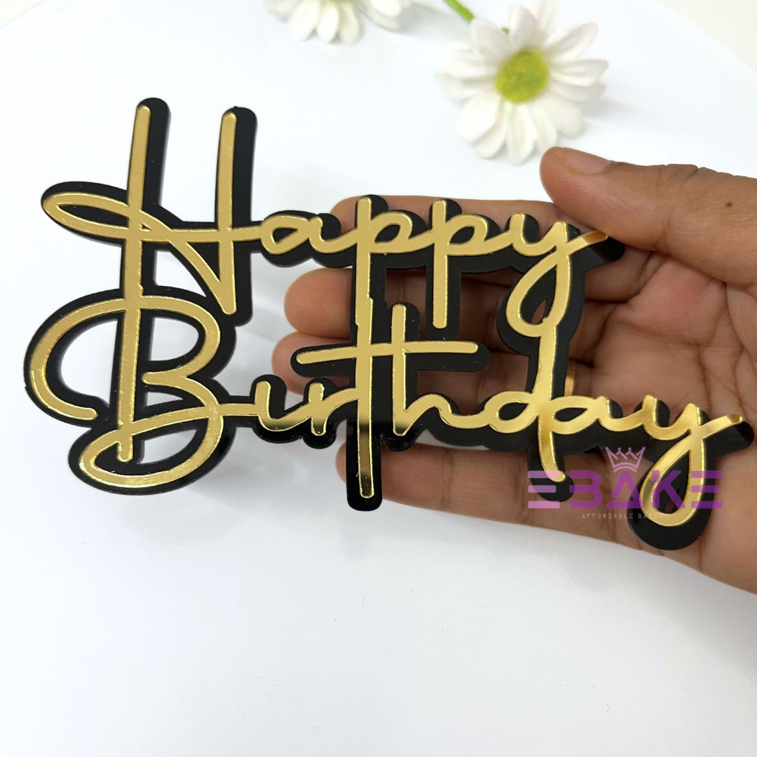 Double Colour Happy Birthday Cutout/Charm