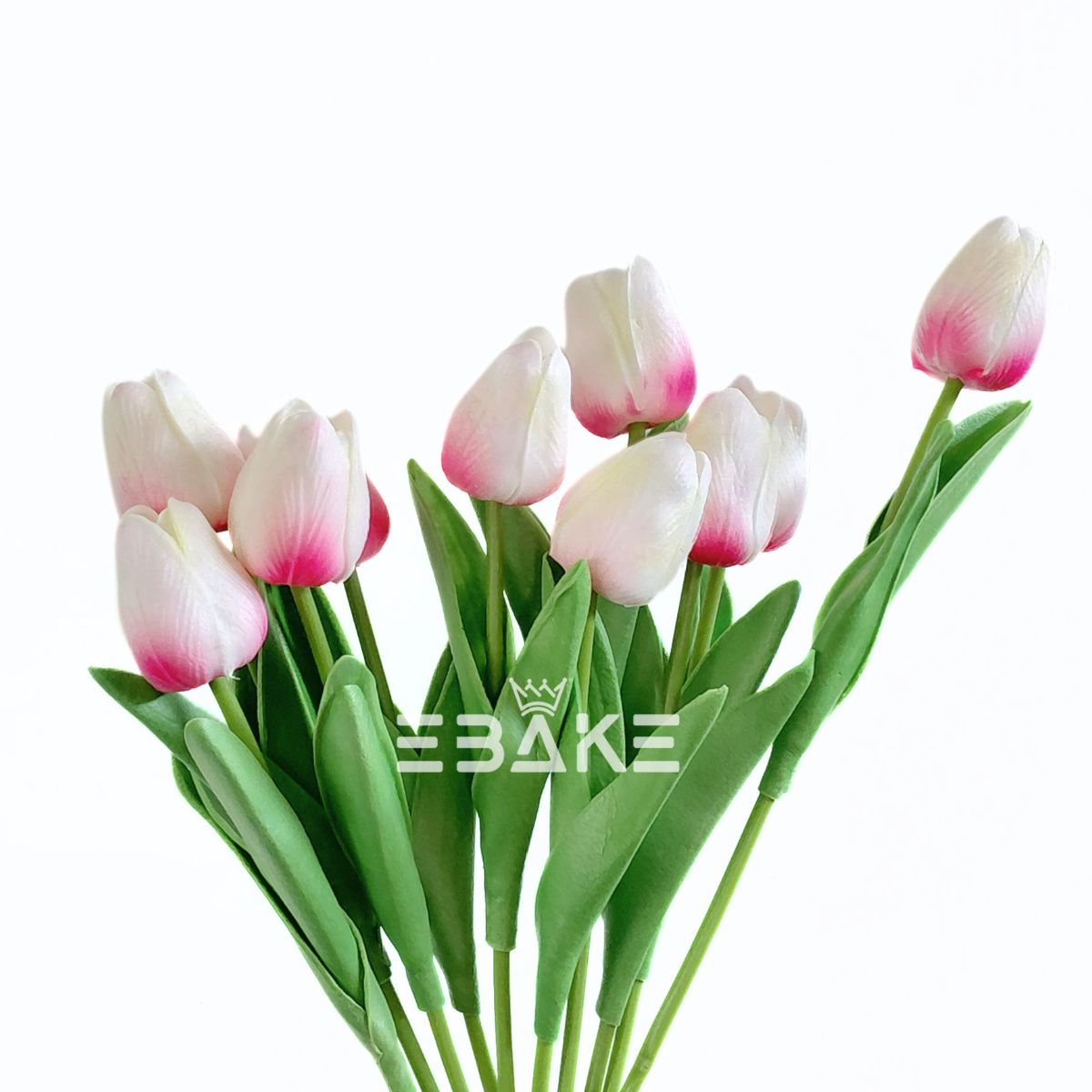 A1928 White & Pink Mix Tulips Bunch (10 Tulips)
