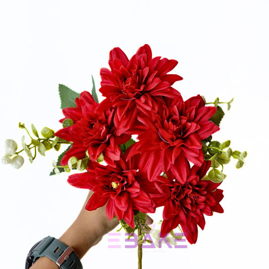 A1803 Red Dahlia Bunch With Fillers