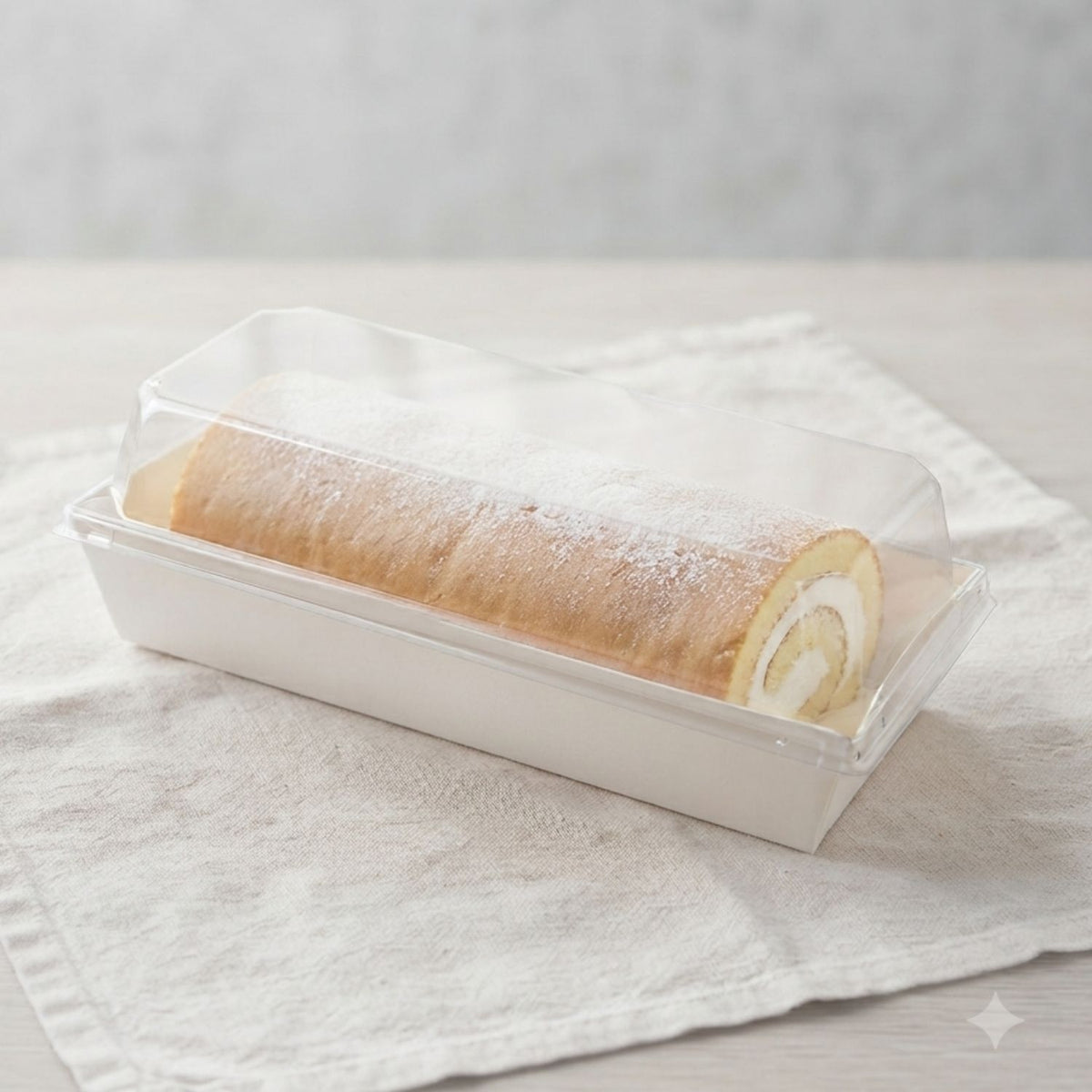 Kraft Paper Rectangle Container With Transparent Lid
