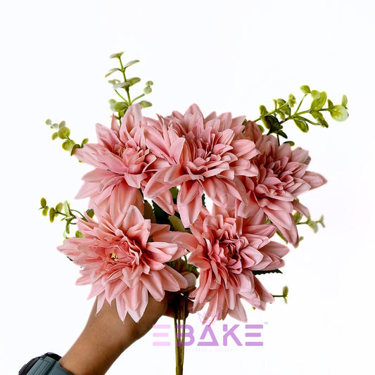 A1804 Mauve Pink Dahlia Bunch With Fillers