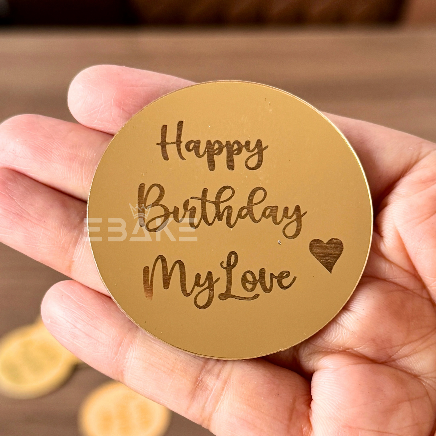 Happy Birthday My Love Coin Topper 2" (Cake Disc) - Set of 10