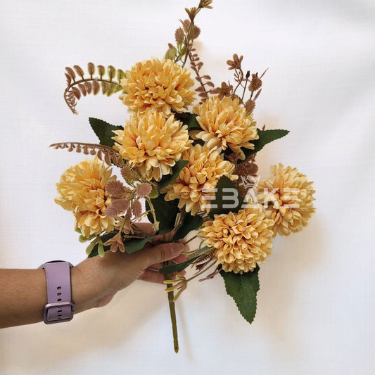 A1365 Melon Yellow Dahlia Bunch With Fillers