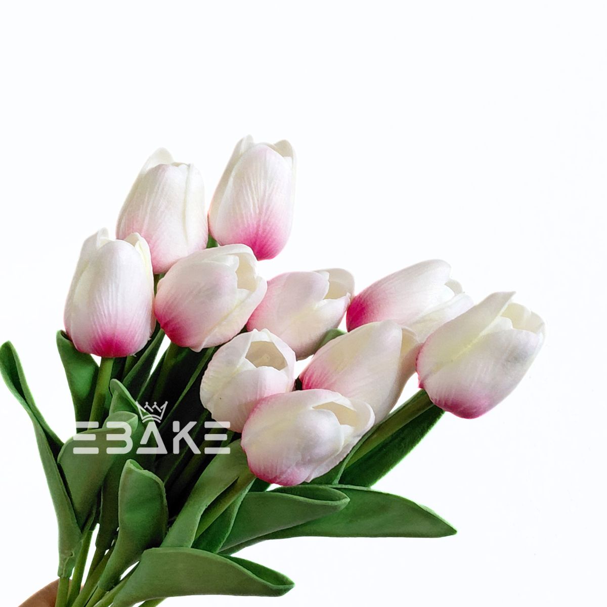 A1928 White & Pink Mix Tulips Bunch (10 Tulips)