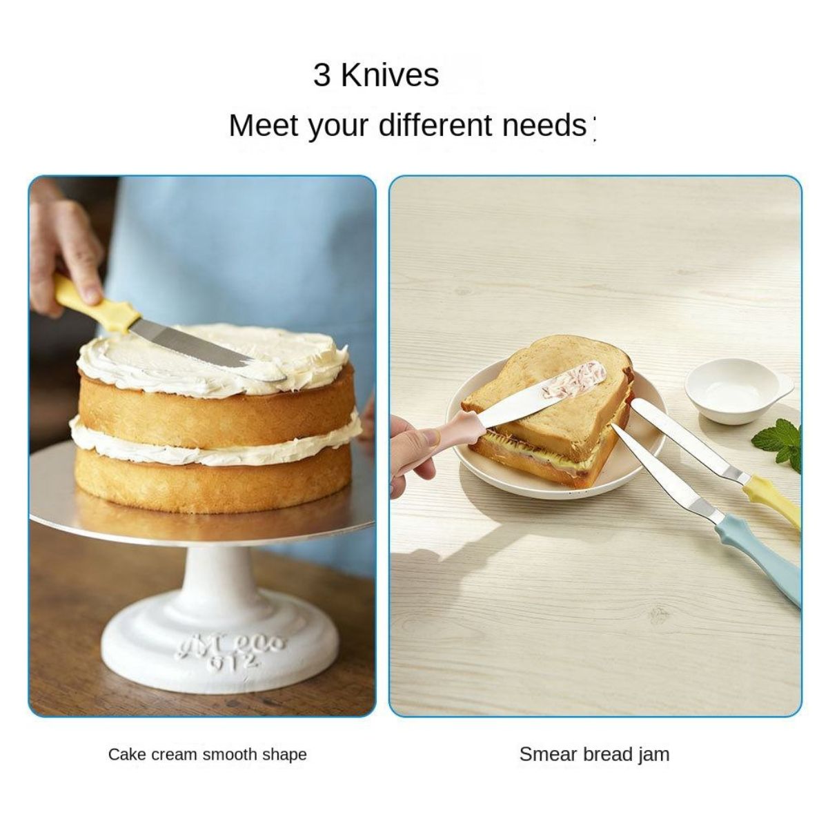 Palette Knife Set - Offset, Straight & Angled Icing Spatula Stainless Steel