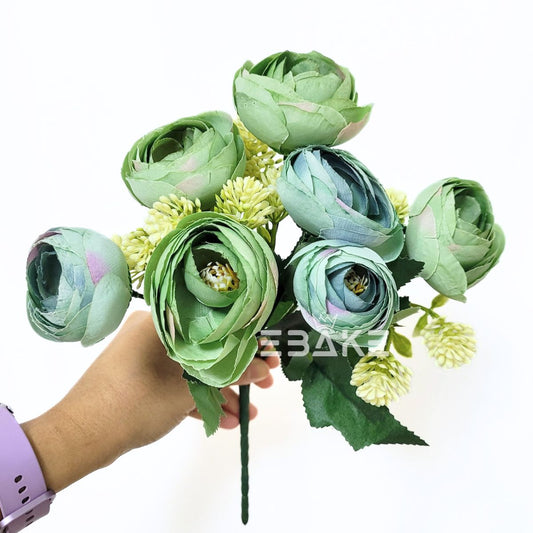 A1683 Peony Bunch With Fillers (Pastel Green & Powder Blue)