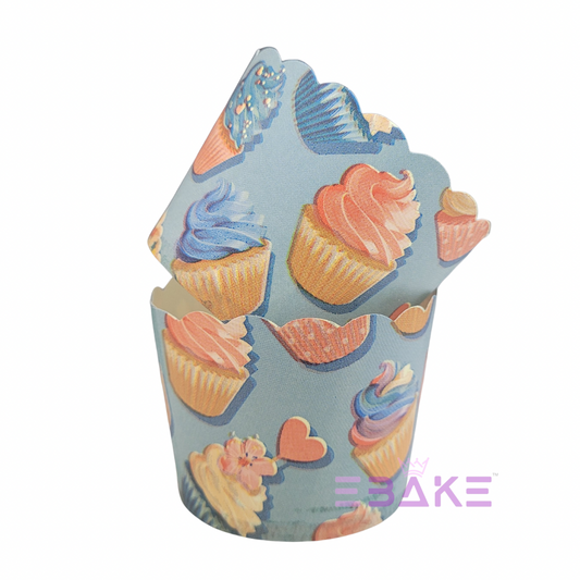 Paper Muffin Cup Cupcake Printed - Set Of 50 Pieces Medium