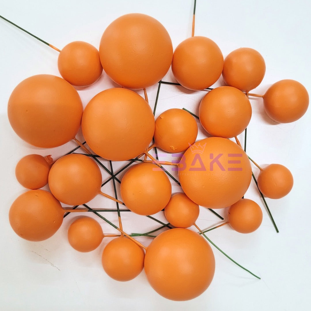 F17 Matte Faux Balls - Orange (Set Of 20 Pieces)