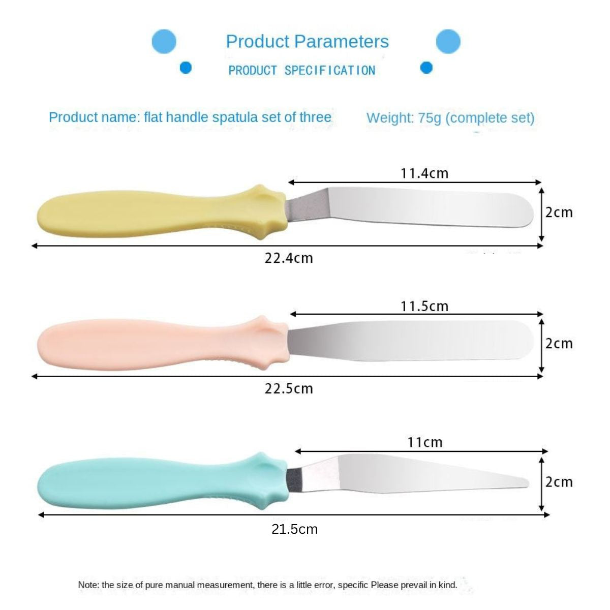 Palette Knife Set - Offset, Straight & Angled Icing Spatula Stainless Steel