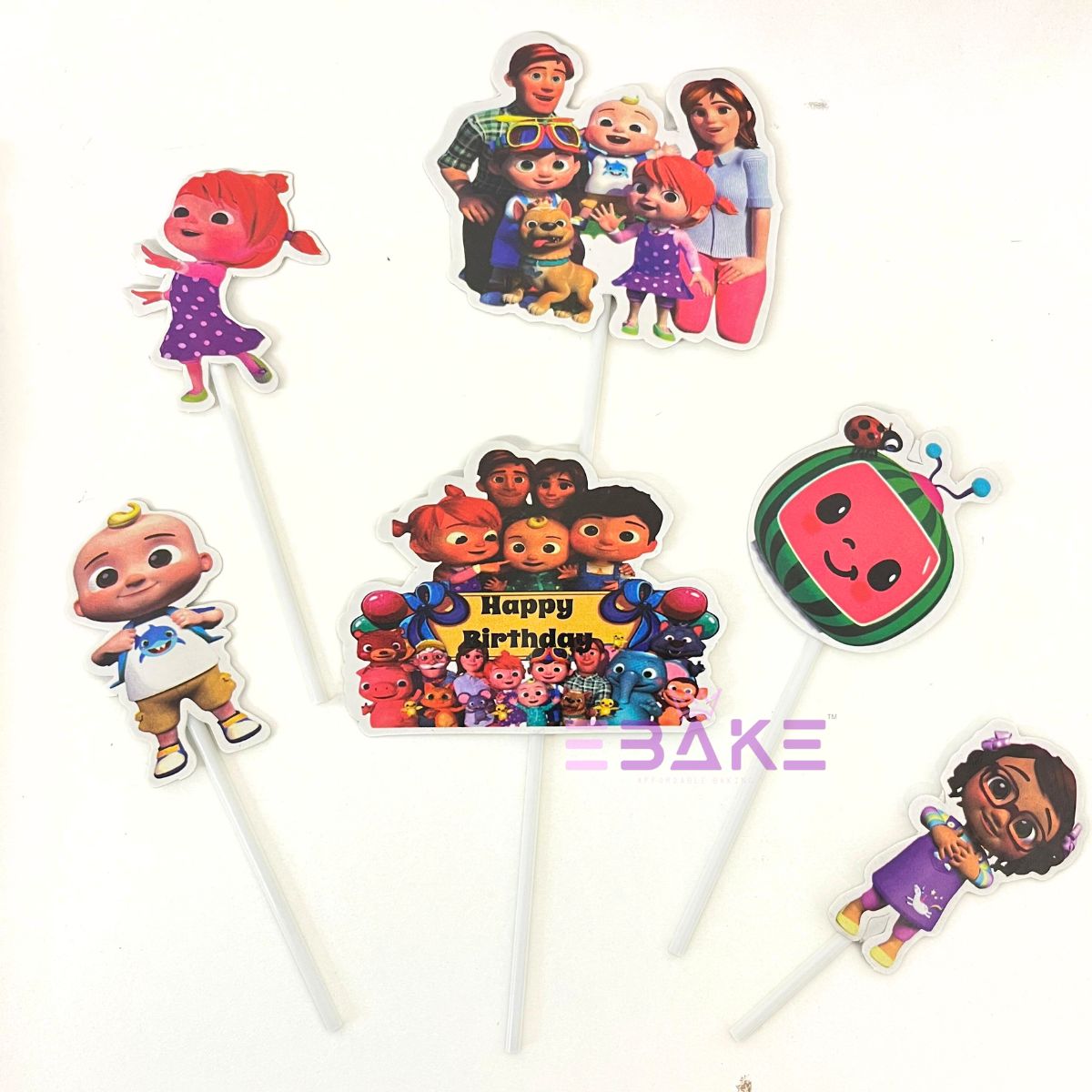 Cartoon Ribbon Topper Cocomelon Cartoon Theme Paper Topper Set – EBAKE