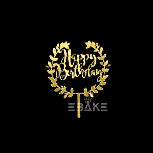 Happy Birthday Mini Topper Golden