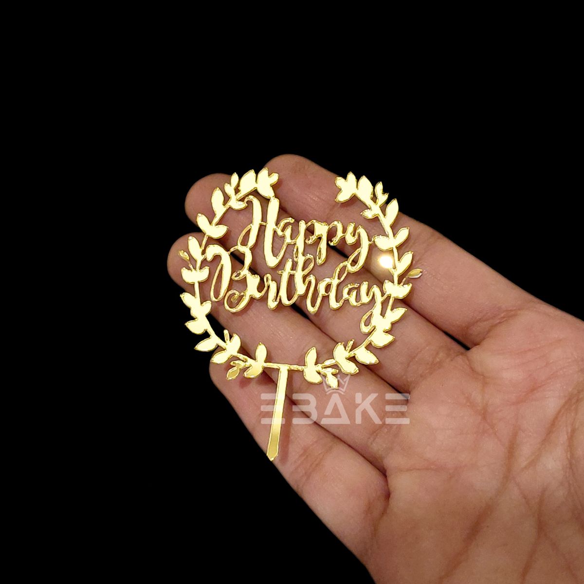 Happy Birthday Mini Topper Golden