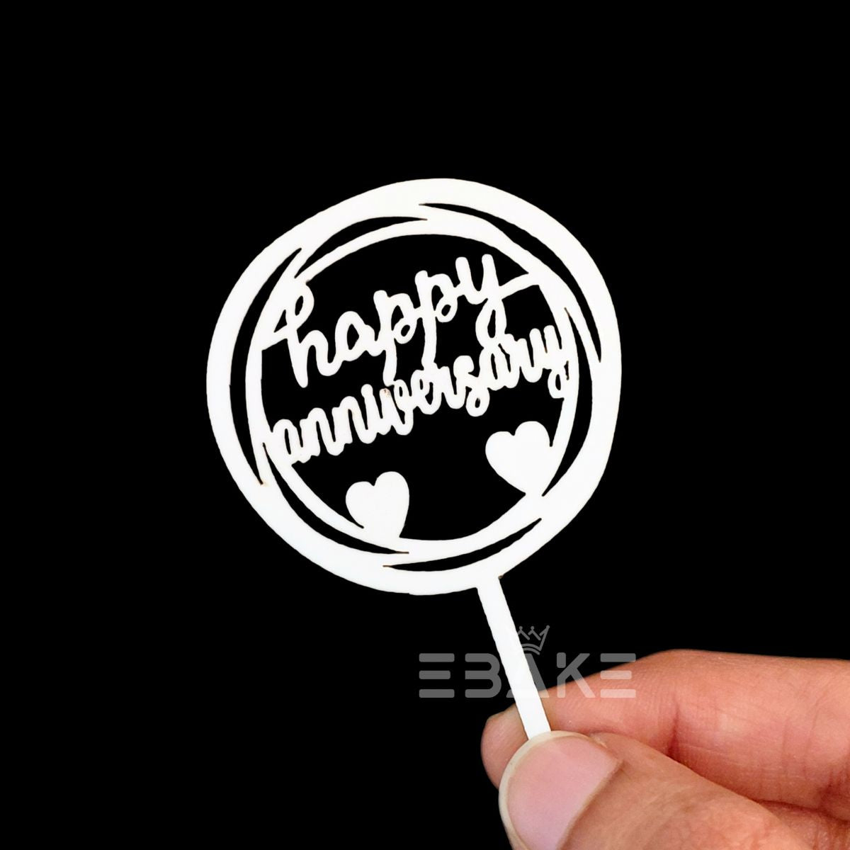 Happy anniversary Mini Topper White