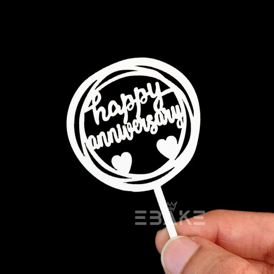 Happy anniversary Mini Topper White