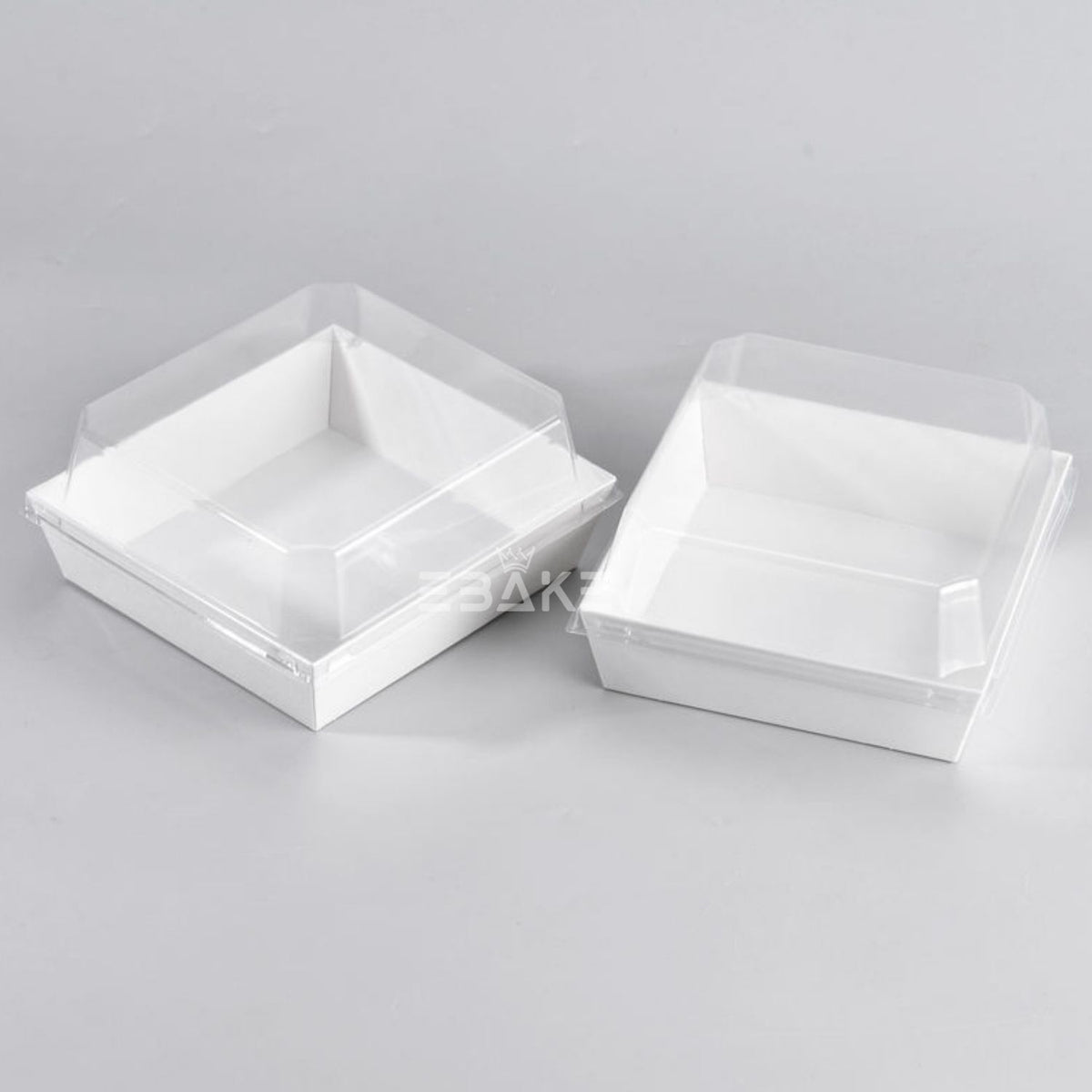 Kraft Paper Square Container With Transparent Lid