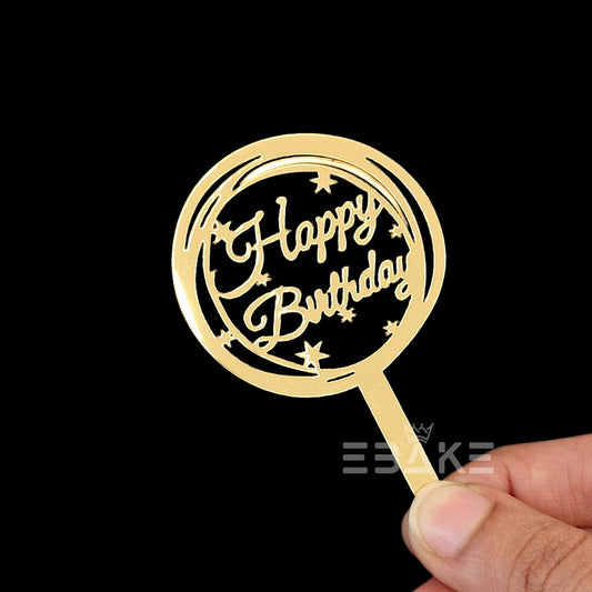 Happy Birthday Mini Topper Golden