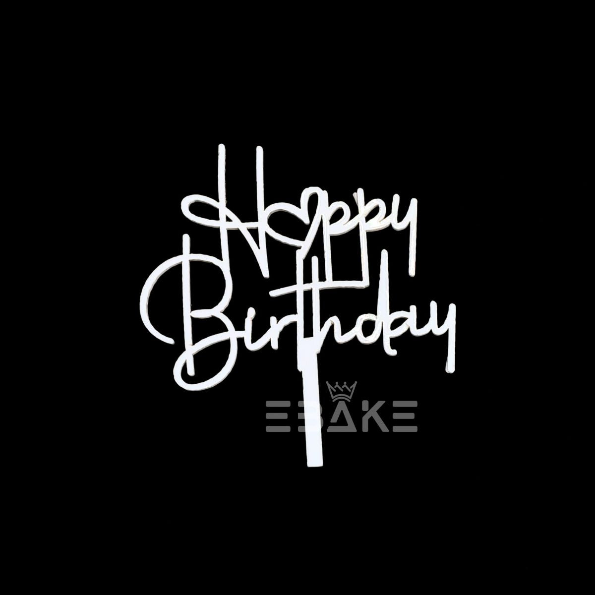 Happy Birthday Mini Topper White