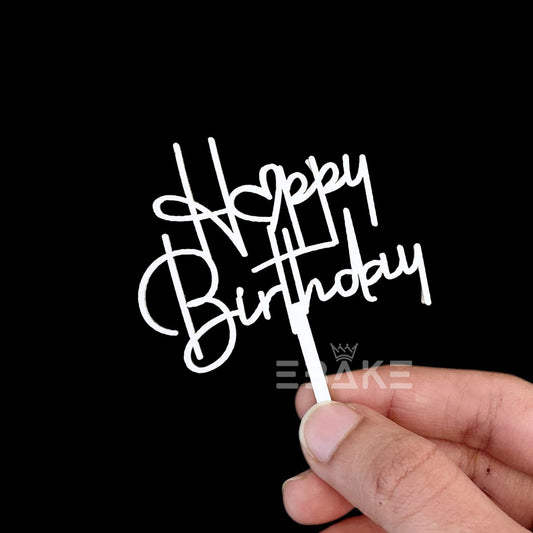 Happy Birthday Mini Topper White