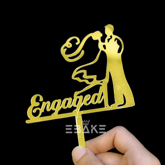 Engaged Cake Topper 4 Inch