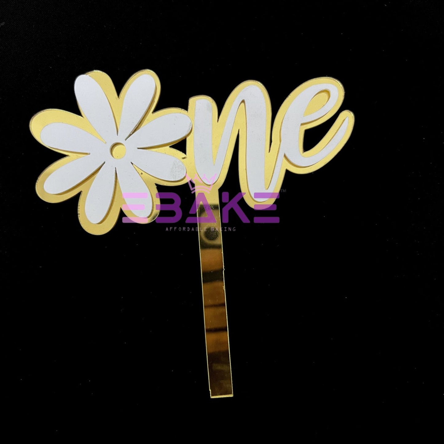 One Double Color Cake Topper