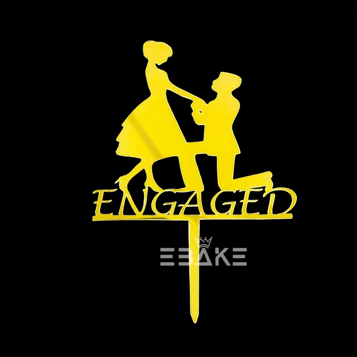 Engaged Cake Topper 4 Inch
