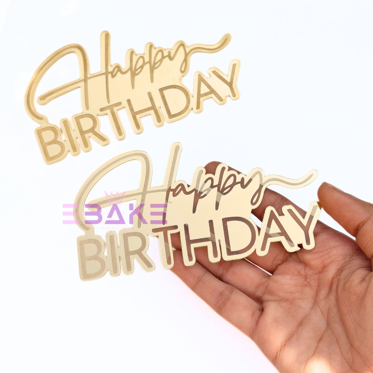 Happy Birthday Engraved Cutout (Set of 10)