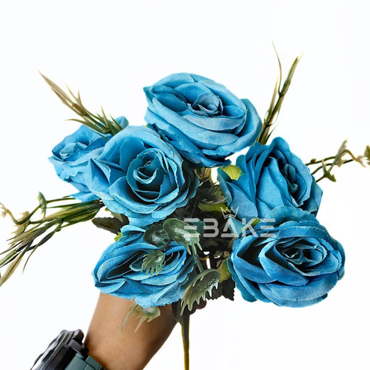 A1817 Rose Bunch With Fillers (Aqua Blue)