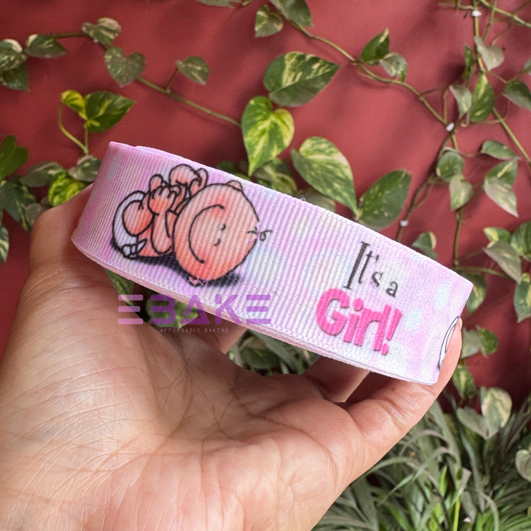 It's a Girl Printed Grosgrain Ribbon