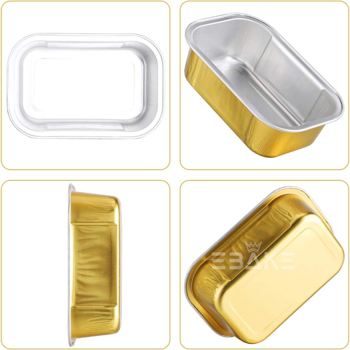 Gold Aluminium Foil Mini Loaf Pans With Lids