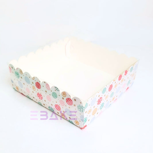4 Piece Printed Brownie Box With Transparent Lid