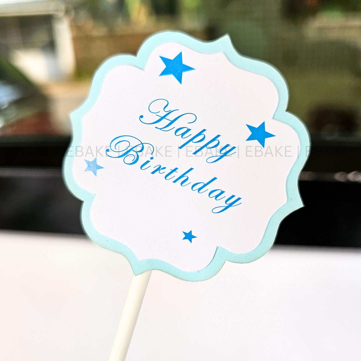 Birthday Paper Topper Blue (Set of 3 pieces)