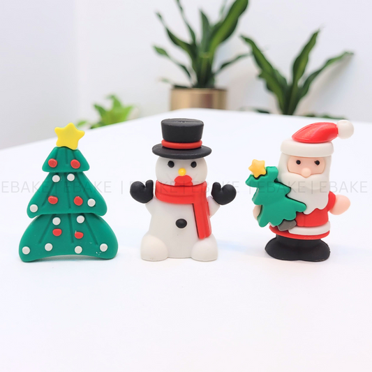 Christmas Figurines Cake Topper (Set of 3 Pcs)