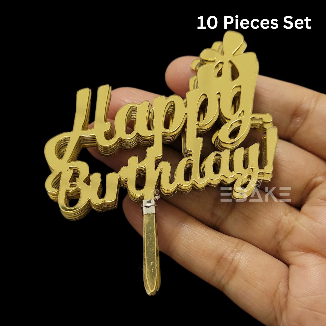 Happy Birthday Mini Topper (Set of 10 Pieces)